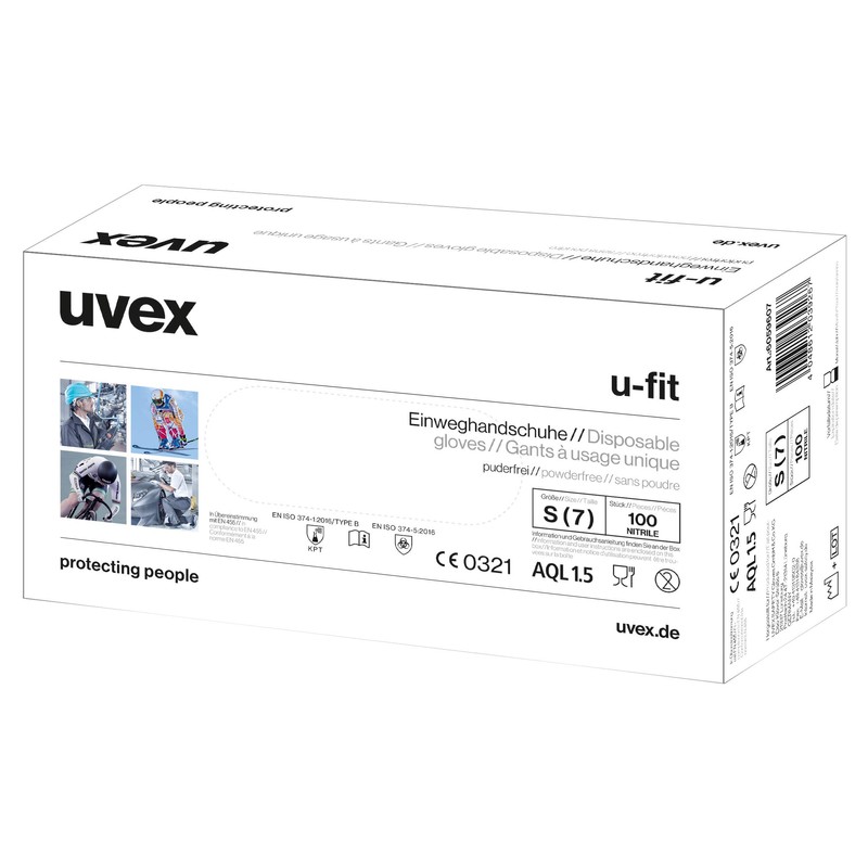 Uvex 60596 L u-fit Safety Glove, Size: L, Blue