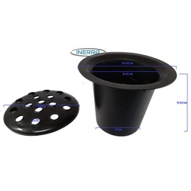 INERRA Grave Vase Inserts - Black with Plastic Lid (Pack of 2)