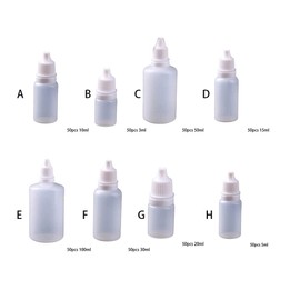 SUIOPPYUW Pack of 50 Eye Drop Bottles 10ml Empty Plastic Travel Portable Squeezable Dropper Storage Hand Essential Oil Container, As Shown, 20ml