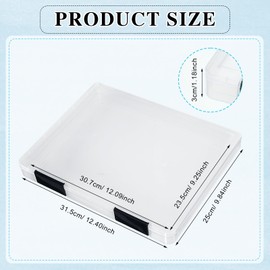 PerKoop 6 Pcs Clear A4 File Box Document Plastic Storage Box Paper Plastic Case Board Game Storage Containers Magazine Protector File Holder Organizer Box Plastic with Buckle Office School (Black)