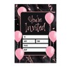 Kirsten McMillan 32 Black Pink Balloons Party Invites - Party