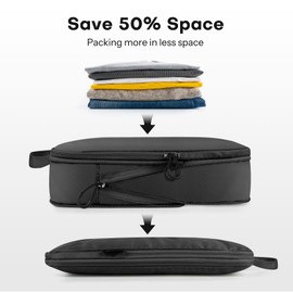 Carttiya Suitcase Organiser Compression, Packing Cube Set Compression Your Travel Luggage, Compression Packing Cube, Compressible Packing Cubes for Organising Packing Bags (Black, 1 Piece), black