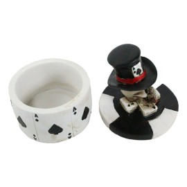 Set Of 4 Ace of Spades Skull Poker Chip Cards Skull Small Decorative Box Decors