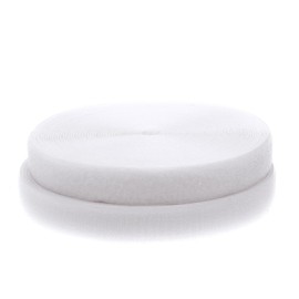 TUKA 82 Feet x 20mm Hook and Loop Sew On Tape, 25 Meter (25m Hook and 25m Loop), Width 20 mm, Back Side Not Adhesiv, Sew on Hook & Loop Tape, TKB5004 White