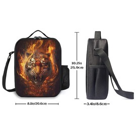 Insulated Lunch Box Tiger Lunch Bag for Women & Men Small Leakproof Cooler Food Lunch Containers Reusable Large Capacity Lunch Tote Bags with Shoulder Strap for Work Travel Picnic