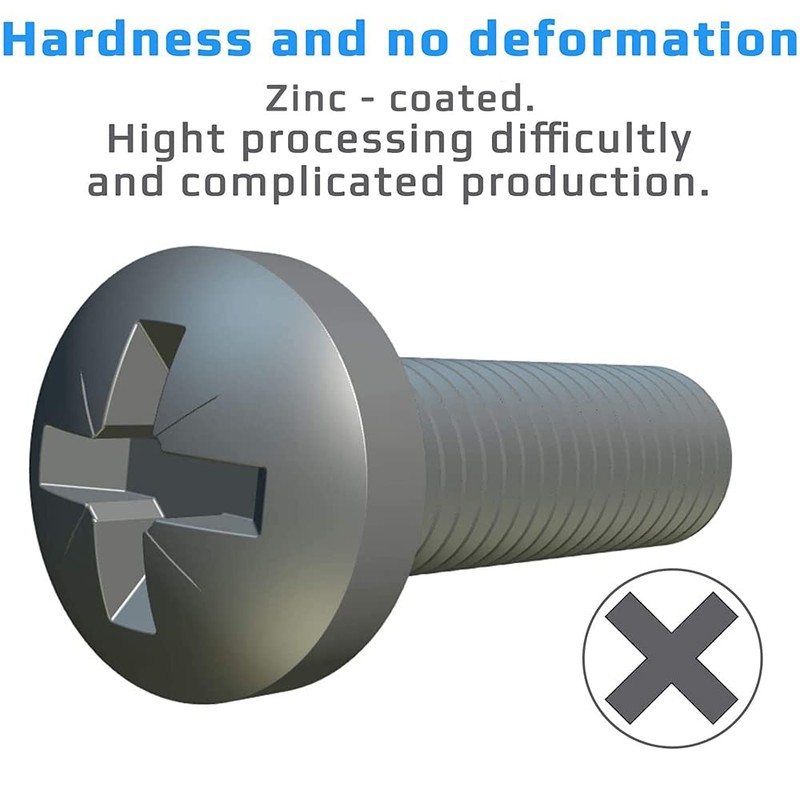 M5 x 80 mm Pan Head Screws with Phillips Head