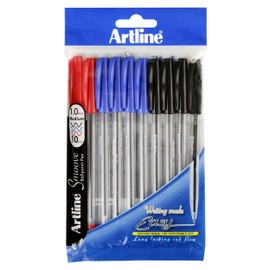 Artline, SM18210741, Smoove Ballpoint Pen, Stick, 1.0mm, Assorted, 10 Pack