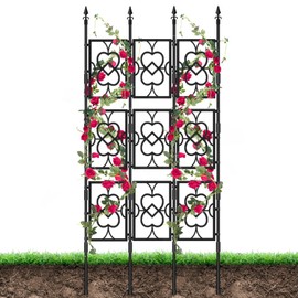80" Garden Trellis for Climbing Plants, Kalolary Screen Plant Trellis Frame for Potted Plants Rustproof Plant Support Thicken Cucumber Trellis Grow Support for Vines Flowers Vegetable Indoor Outdoor