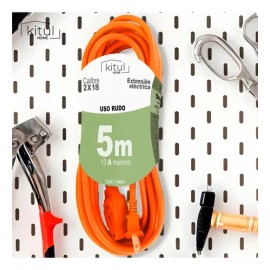 Multicontacto de 3 tomas Kitul extensión 5mcolor naranja largo del cable de 5m 13A                                                                    