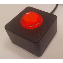 USB HID Programmable Single Button Arcade Switch w/2M Cable (Red)