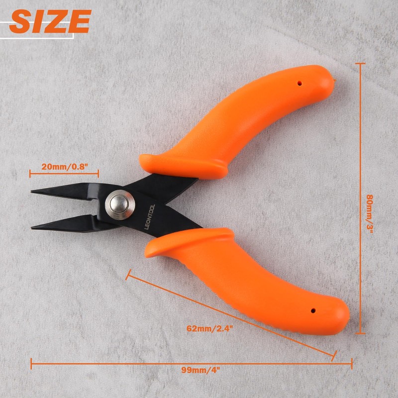 LEONTOOL Flat Pincers, No Knurled, Flat Pliers, Flat Pliers, Fine