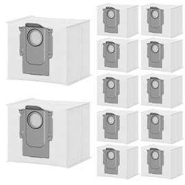 12 Pack Dust bags Compatible with Roborock Q5+, Q5 Max+ Plus, Q5 DuoRoller+, Q5 Pro+, Q7+, Q7 Max+, Q8 Max+, S8+, S8 Pro Ultra, S7 MaxV/Max Ultra Robot Vacuum Cleaner, 3L Large Capacity Bag