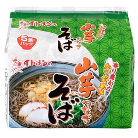 Itomen Yamaimo Soba 5P 430g (86g X 5 servings) (Pack of 1), Japanese Instant Yam Soba Noodles with Rich Dashi Bonito Soup Stock, MADE IN JAPAN, Limited Stock