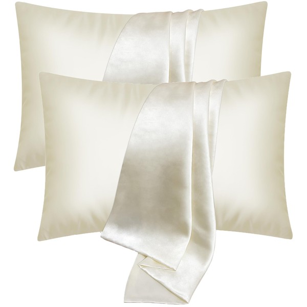 UQQU Satin Pillow Cases 2 Pack, Satin Pillowcase for Hair