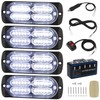 LINKITOM 4pcs Ultra Slim Sync Feature 24-LED Car Truck Surface
