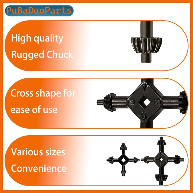 4-in-1 Drill Chuck Key Set, 8 Sizes Universal Chuck Wrench