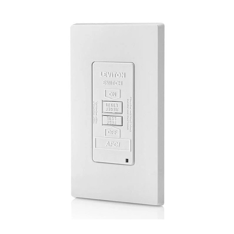 Leviton White SmartlockPro AFCI Blank Face Outlet 20 Amp 125