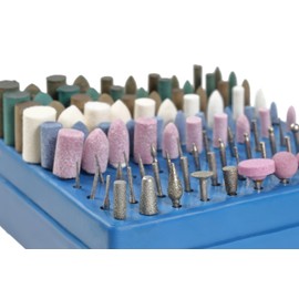 UID 0.09 inch (2.35 mm) Shaft Diameter 100 Pieces, 9 Types, Whetstone with Red Shaft, Variety, Blue Shaft, Rubber Whetstone, Leather Whetstone, Sponge Rubber Whetstone, Wool Buff, Small Diabit, Large Diamond Bit Combination Set, No. 881, This set can be 