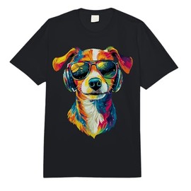 Jack Russell Terrier Dog with Sunglasses Cute Jack Russells Comfort Colors Adult Heavyweight T-Shirt
