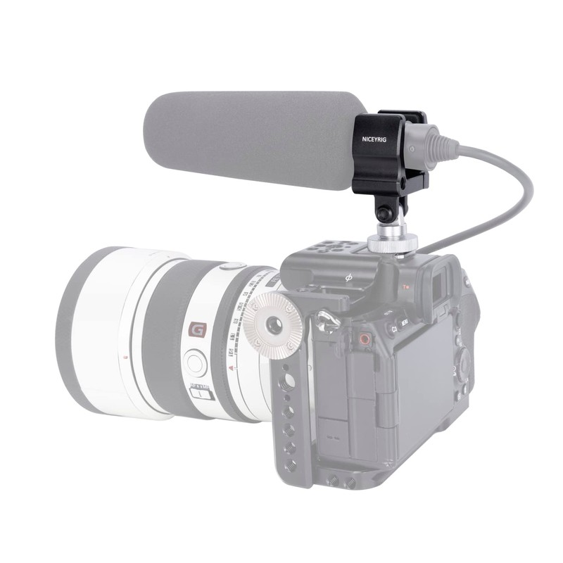 Niceyrig Shotgun Microphone Holder Microphone Holder Cold Shoe Camera Flashlight