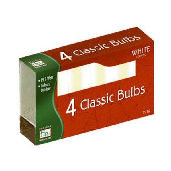 NOMA/INLITEN-IMPORT 1094W-88 C9 Ceramic Bulb, White, 4-Pack