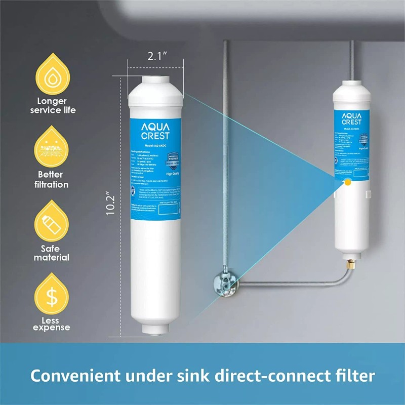 AQUA CREST 5KDC Under Sink Water Filtration System, Direct Connect