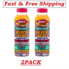 Bar's Leaks 1109 Block Seal Liquid Copper Intake and Radiator Stop Leak 18oz 2pk