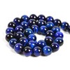 Nancybeads 36pcs 10mm Natural Sapphire Tiger's Eye Gemstone Round Spacer