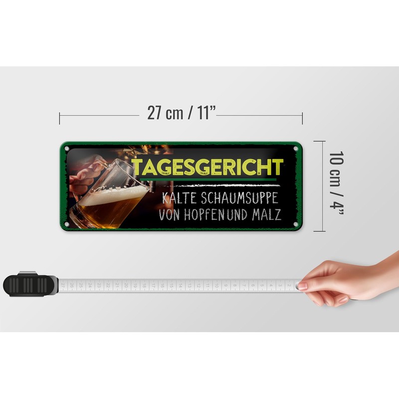 Femer Tin Sign with German Text 27 x 10 cm