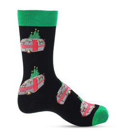 LUTHER PIKE SEATTLE Funny Holiday Socks for Men - Cool Novelty Design Gifts for Dad, Son, Husband - Fun (RV Camping)