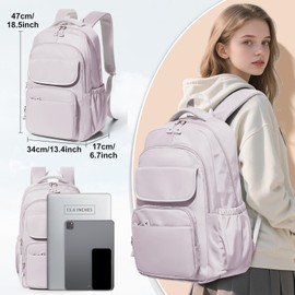 School Backpack for Women Men High School Bag for Boys Girls Teens Waterproof College Laptop BackpackBackpack Carry on(Purple)