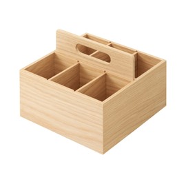 Muji 44310236 Wooden Tool Box, W x D x H: Approx. 6.6 x 6.6 x 5 inches (16.8 x 16.8 x 12.6 cm)