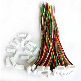 BOJOUL for 20 Sets JST XH 2.54mm 6 Pin Male Connector and 26AWG Female Connector Plug with Wire Cable 20cm Used in PCB Toys Household Appliances etc