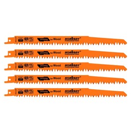 HORUSDY 9-Inch Wood Pruning Reciprocating Saw Blades, 5 Pack, 5TPI Saw Blades