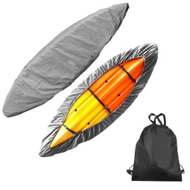 (2.6m-6m / 7.8-18ft) Durable Kayak Canoe Storage Cockpit Dust Cover- Waterproof UV Sunblock Shield Protector for 7 Sizes Range Fishing Boat/Kayak/Canoe/Paddle Board