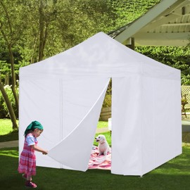 COOSHADE Instant SunWall 8x8 SideWall for Pop up Canopy Tent, 1 Pack Door Wall Only, White