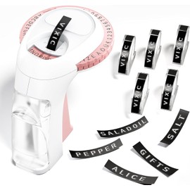 Embossing Label Maker Machine, 3D Portable Embossed Label Maker with 5 Label Maker Tape 3/8"(9mm), Vintage Label Printer, Old Style Embosser Handheld Labeller For Home Child And DIY-Pink