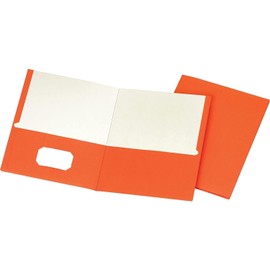 Staples 578539 School Grade 2 Pocket Folder Orange 25/Box