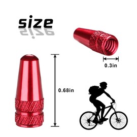 Red Presta Valve Caps Aluminum Anodized Bike Tire Air Dust Stem Covers-Used on Presta/French Valves for MTB Mountain/Road Bike, Hybrid Bike, Fat Bike (4 Pack)