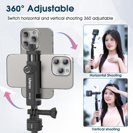 Phone Clamp Holder for Gopro Adapter -UALNZI MA28 Action Camera Adapter Cold Shoe Phone Mount Compatible with Gopro DJI Tripod/Selfie Stick/Handle/Accessoies Mount Adapter