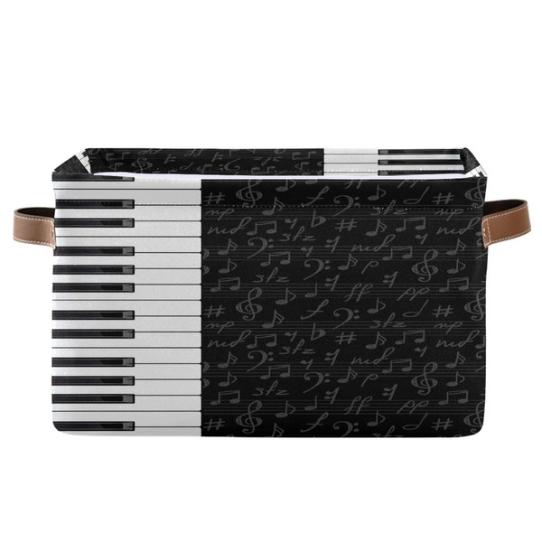 AUUXVA Storage Basket Piano Keyboard Music Note Storage Cube Box