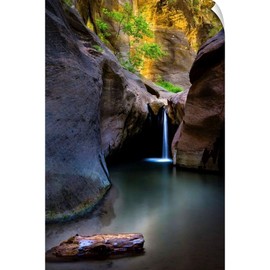CANVAS ON DEMAND A Waterfall in The Narrows, Zion Wall Decal, Waterfall Artwork