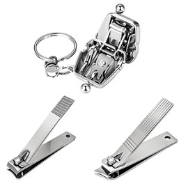 NOIAFZY 3pcs Creative Bag Nail Clippers Mini Folding Stainless Steel Portable Key Pendant Cute Set