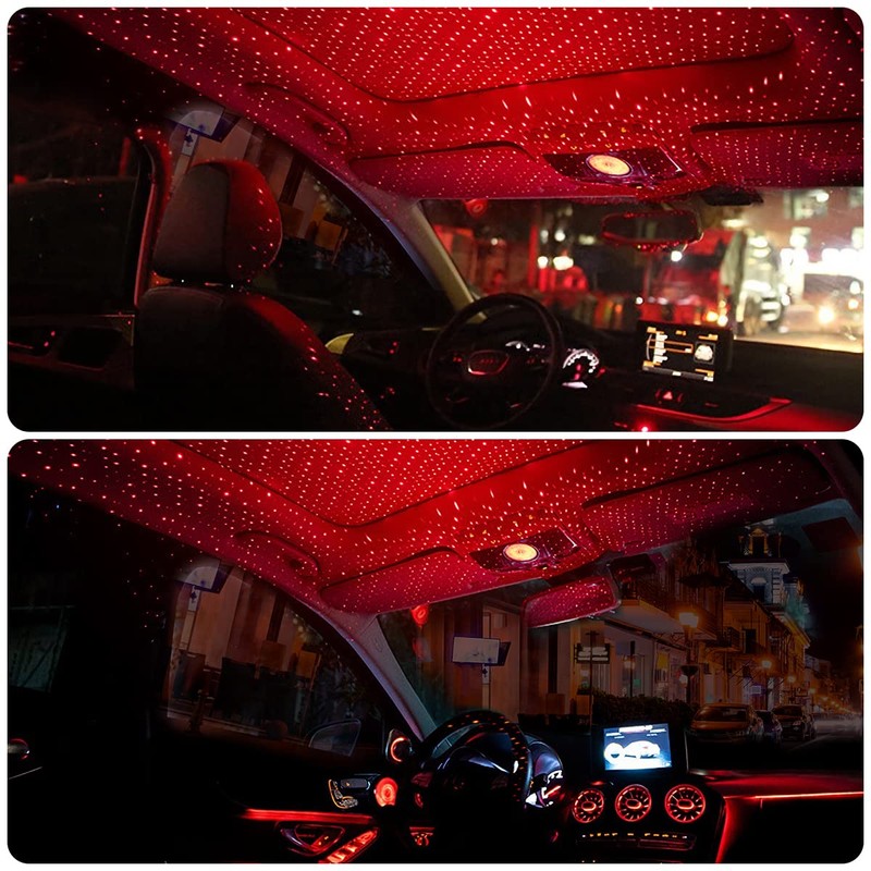 URAQT LED Roof Atmosphere Light, Adjustable USB Car Ceiling Starlight