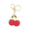 Lutesa Key Chain, Sparkling Cherries, Alloy, 3D, Bag Charm, Keyring,