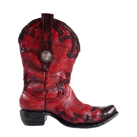 Urbalabs Western Cowboy Cowgirl Boot Vase 9.5 Inch Red and Black Cowboy Flower Vase Decorative Cowboy Boots Vases Home Office Rustic Decor Country Living Wedding Centerpiece