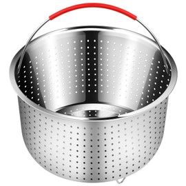 REDANT Vegetable Steamer Basket for Instant Pot Accessories 6 & 8 Qt - Stainless Steel Strainers and Colanders - Metal Strainer for Cooking Broccoli, Eggs, Pasta, Quinoa - with 2 Gloves, 6 Quart