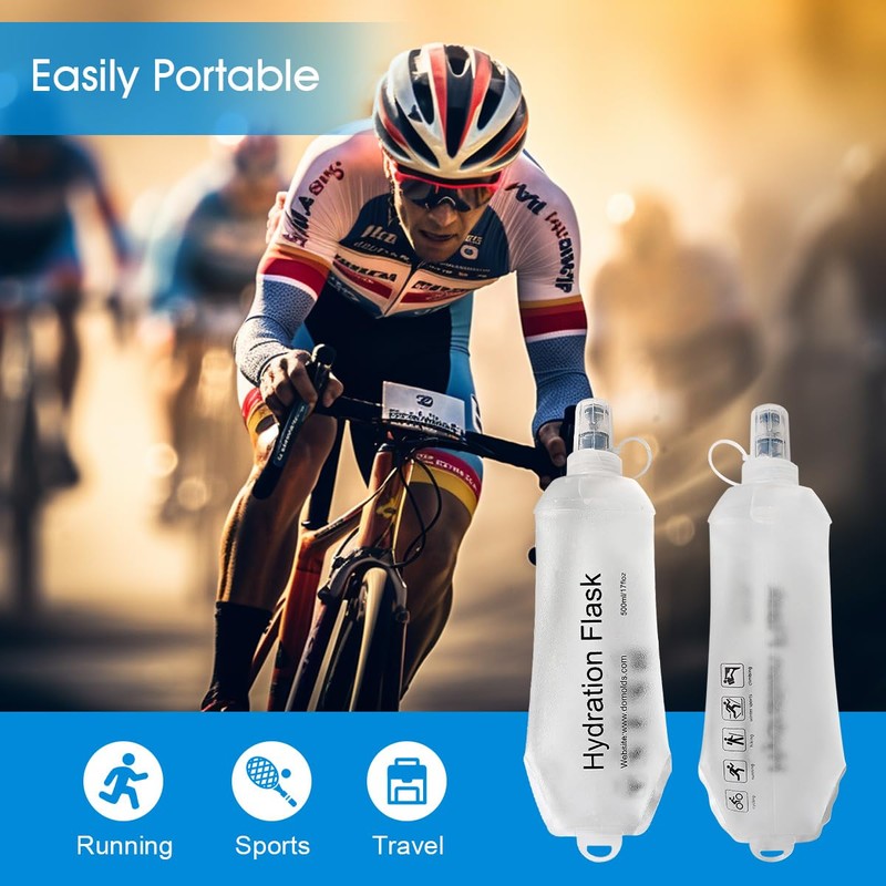 AXEN 250ml Soft Flask TPU Foldable Running Hydration Flask, Soft