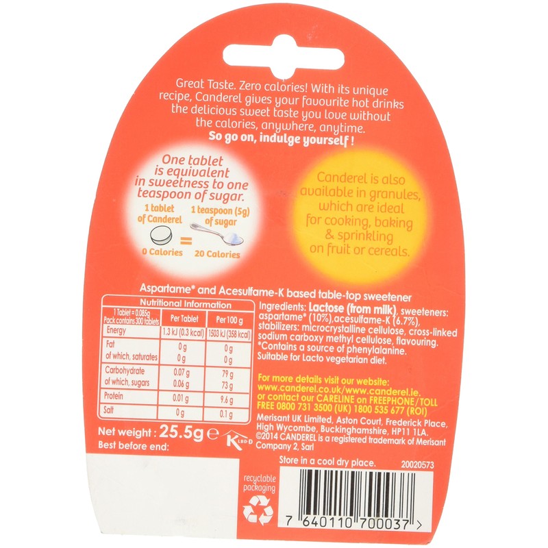 Canderel Sweetener Tablets, 25.5g