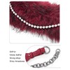 Wriidy Fur Leather Belt Red Women Punk Belt Wide Bead